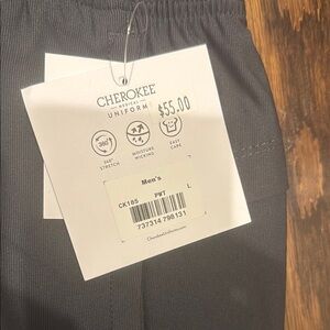 Cherokee Men's charcoal/pewter Uniform scrub Pants stretch